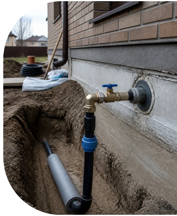 Устройство ввода водопровода в дом в Великом Новгороде от 8696 р. | АПаруса-Влк